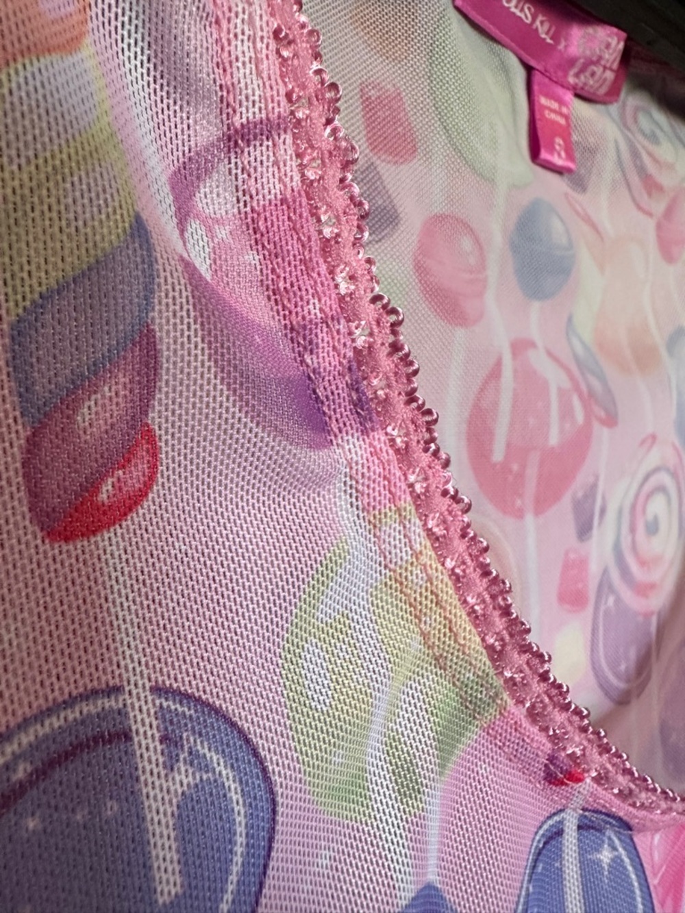 Dolls Kill x Candy Land bell sleeve mesh shirt - Picture 6 of 8